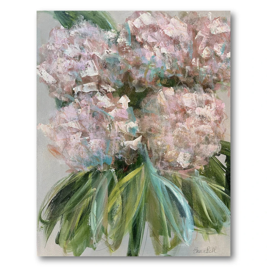 Painterly Pink Hydrangeas Art Print