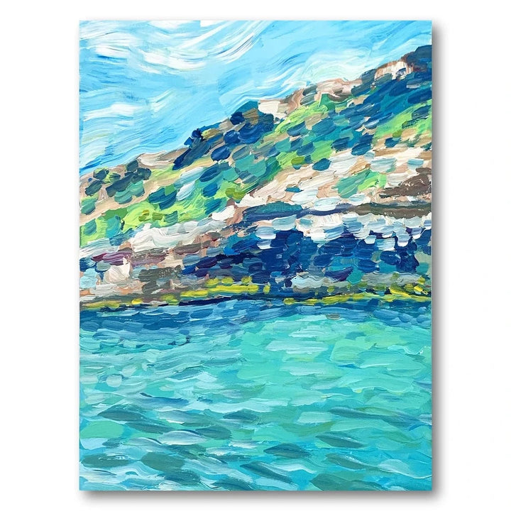 Blue Lagoon Brushstroke Art Print