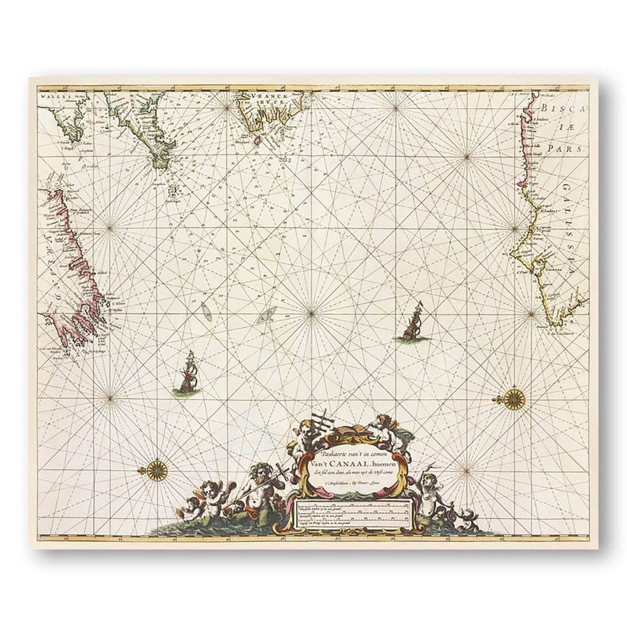 Paskaert vant in comen vant Canaal by Pieter Goos Art Print