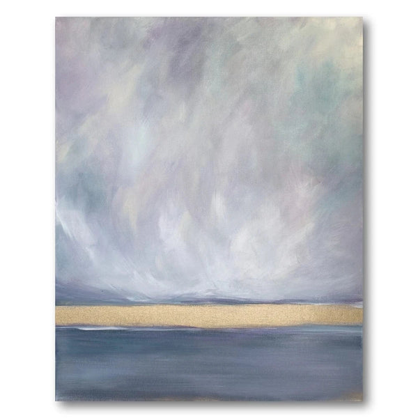 Golden Horizon Sweeping Storm Clouds Above Art Print