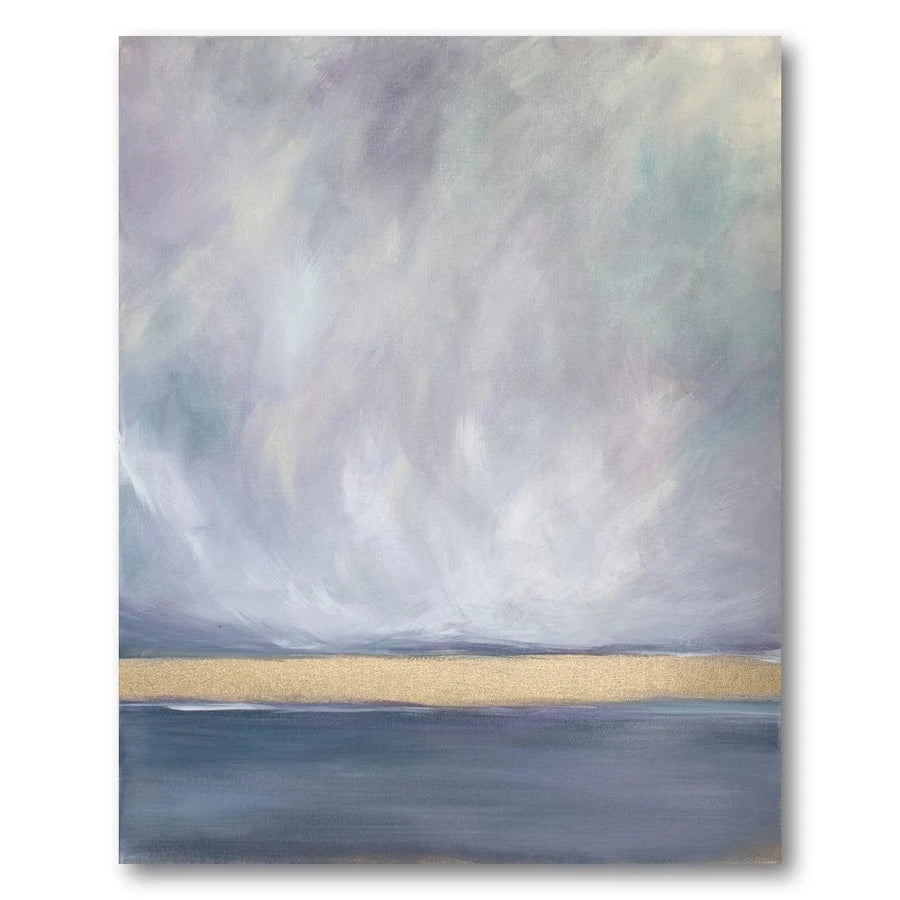 Golden Horizon Sweeping Storm Clouds Above Art Print