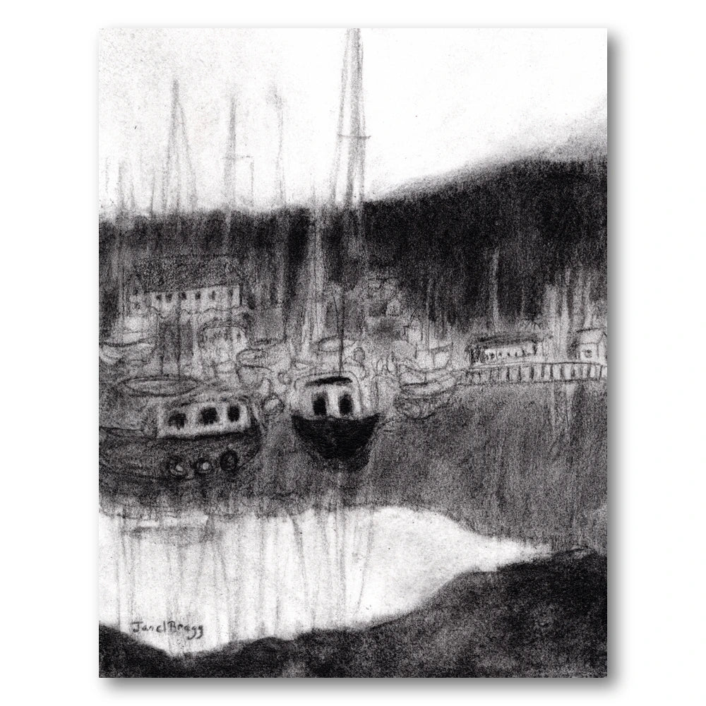 Peaceful Harbor Reflections Art Print