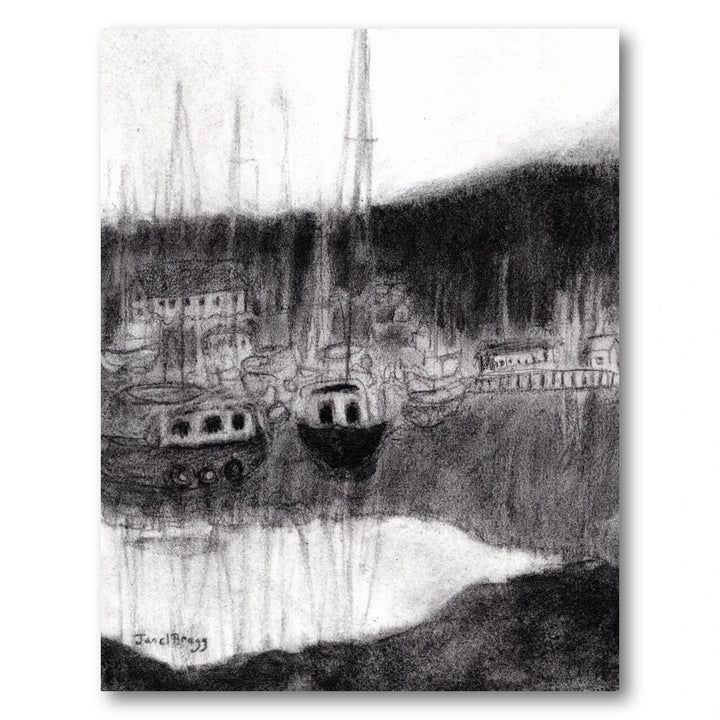 Peaceful Harbor Reflections Art Print