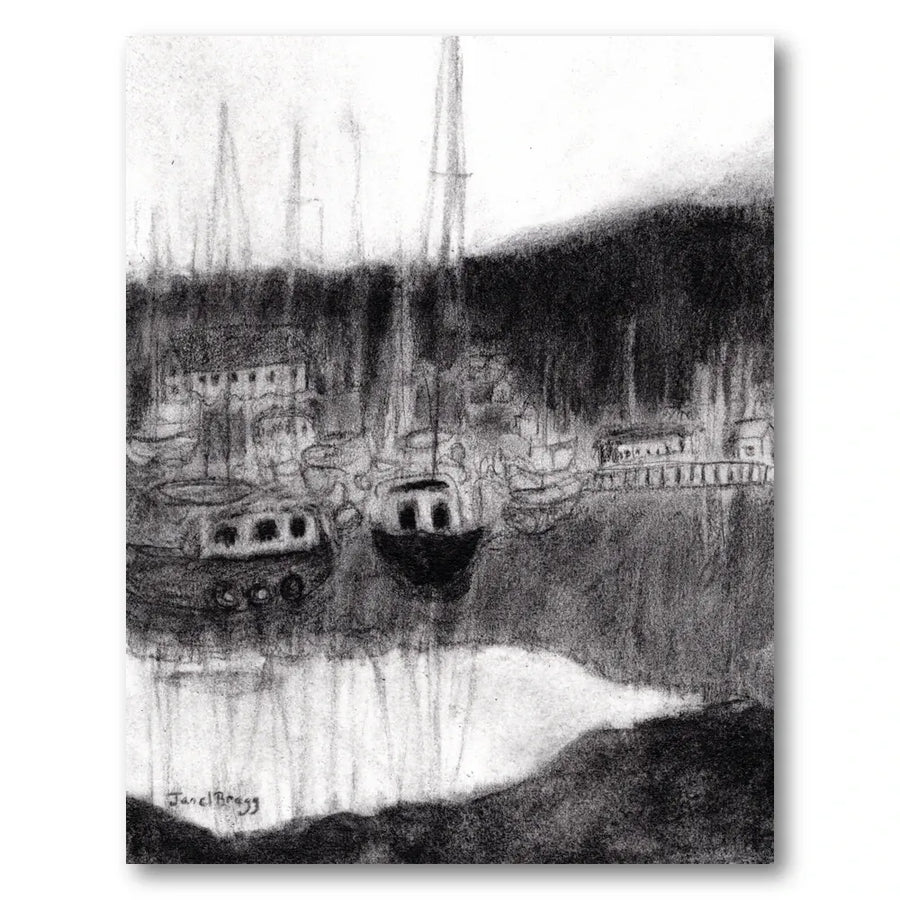 Peaceful Harbor Reflections Art Print