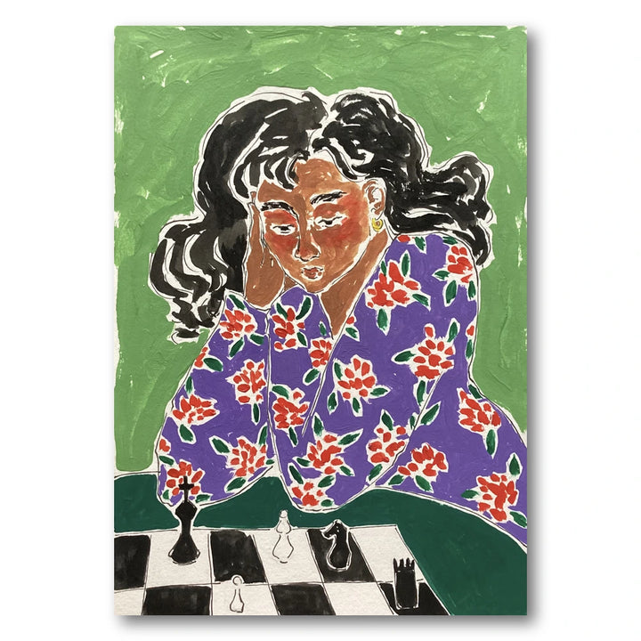 Pensive Chess Player Art Print