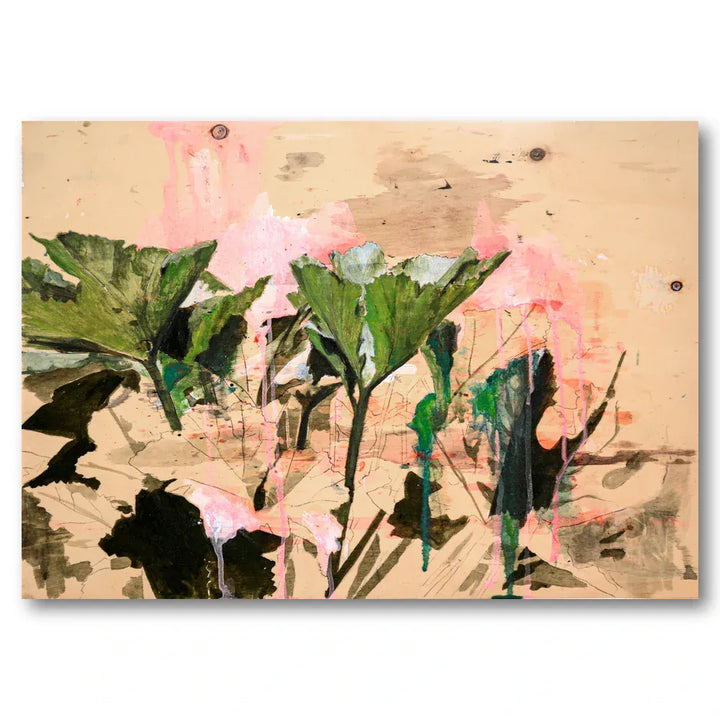 Green Flora Abstract Art Print