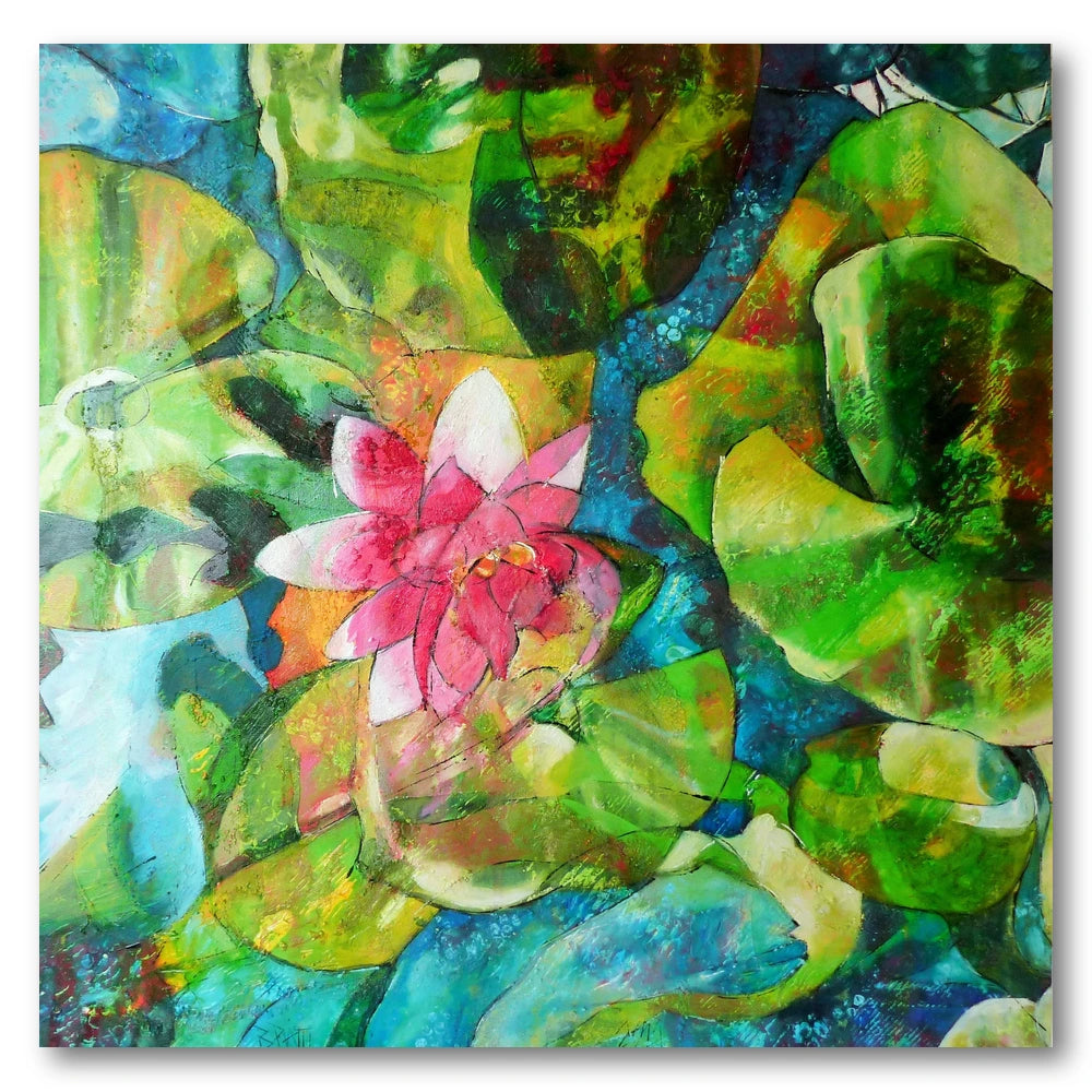 Pink Water Lily Pond Art Print