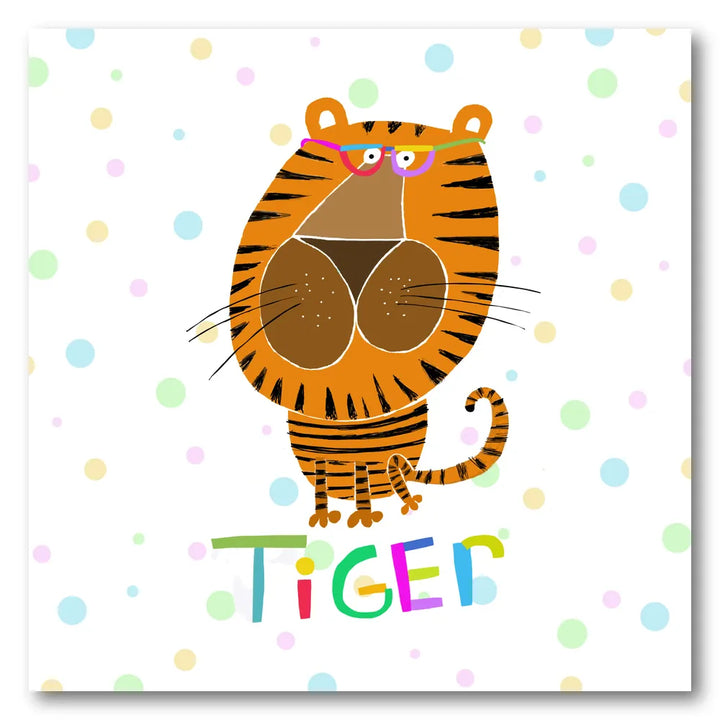 Playful Tiger With Glasses Art Print