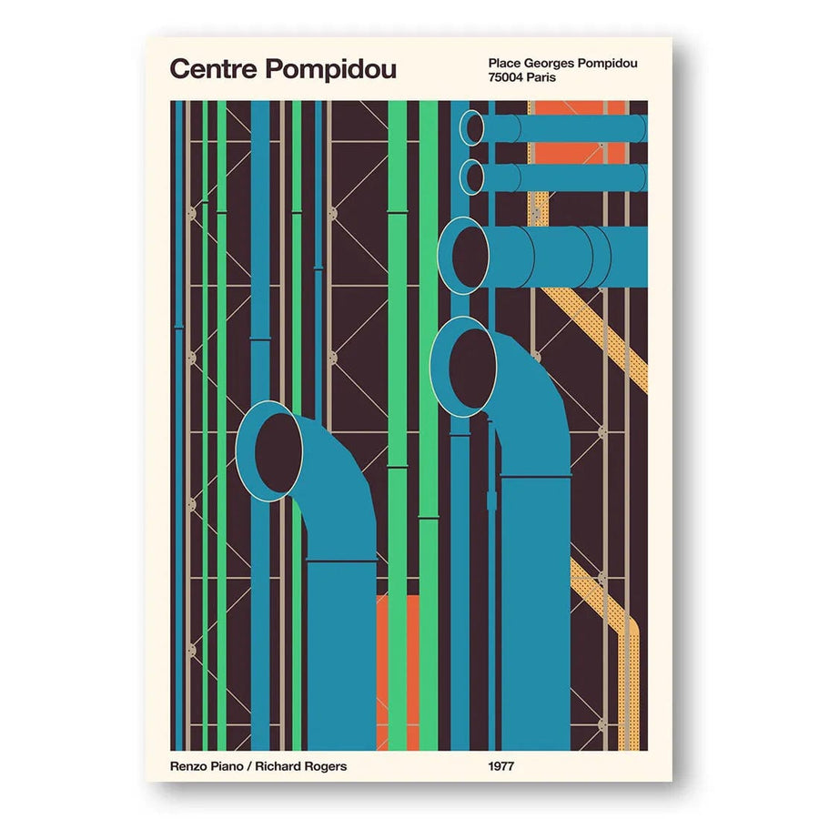 Pompidou Tubular Design Art Print
