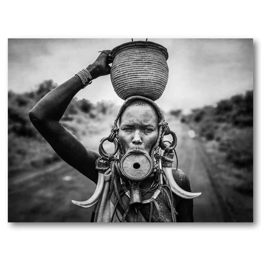 Portrait of Mursi Woman Art Print