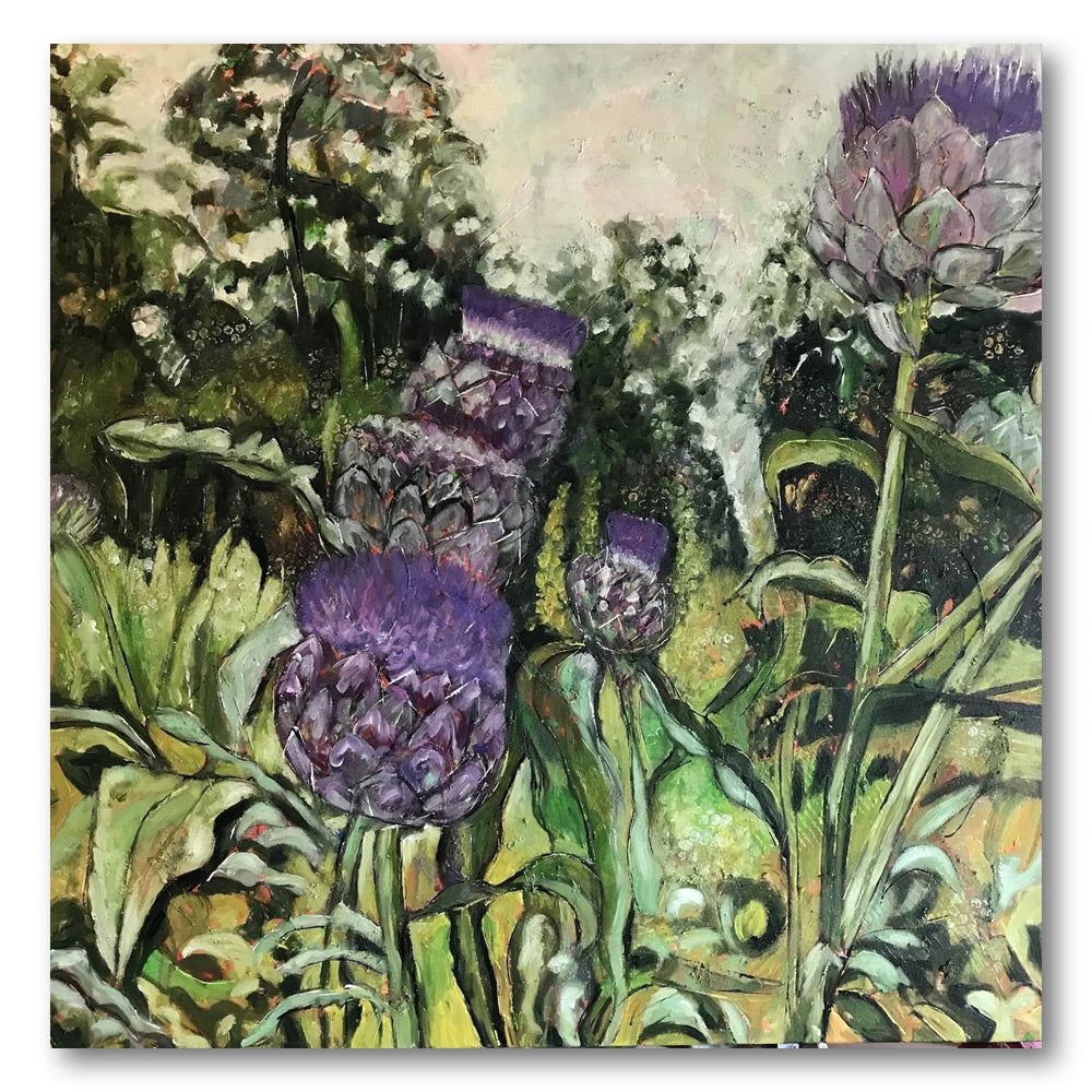 Purple Artichoke Garden Art Print