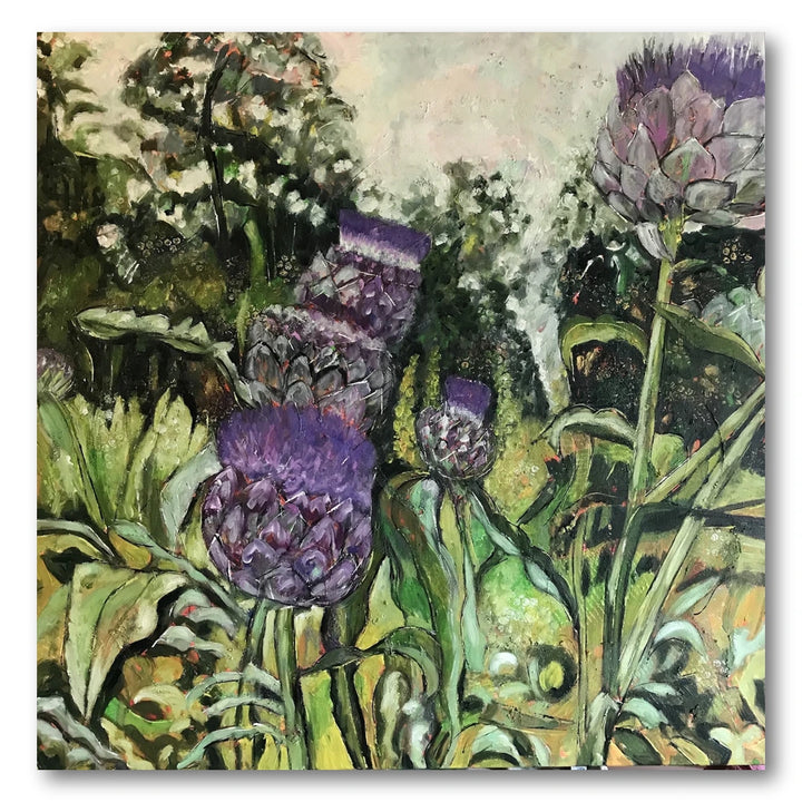 Purple Artichoke Garden Art Print
