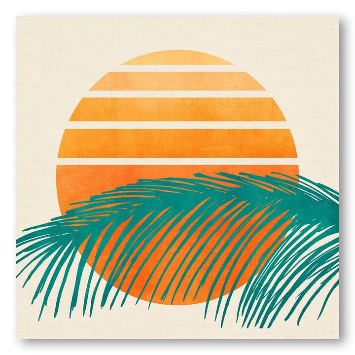 Tropical Sunset Over Palm Art Print