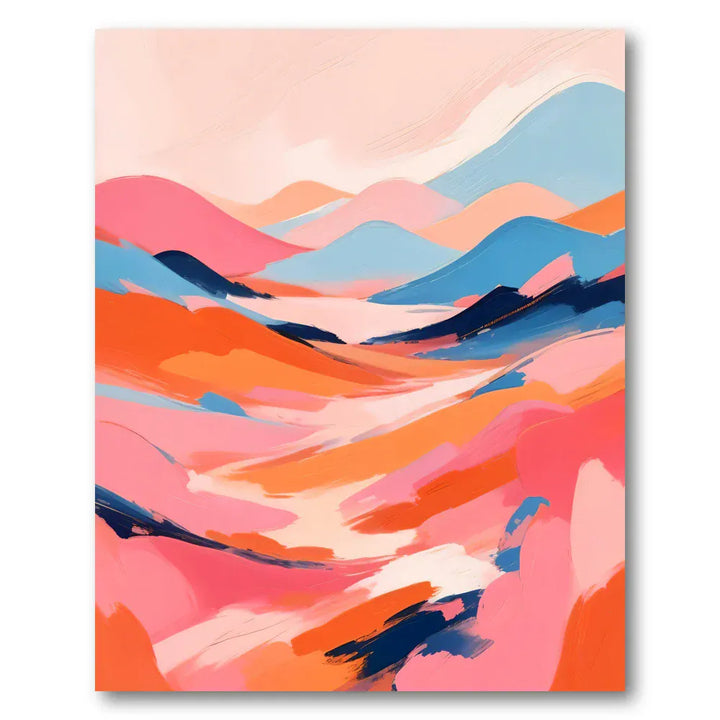 Vibrant Sunset Valleys Art Print