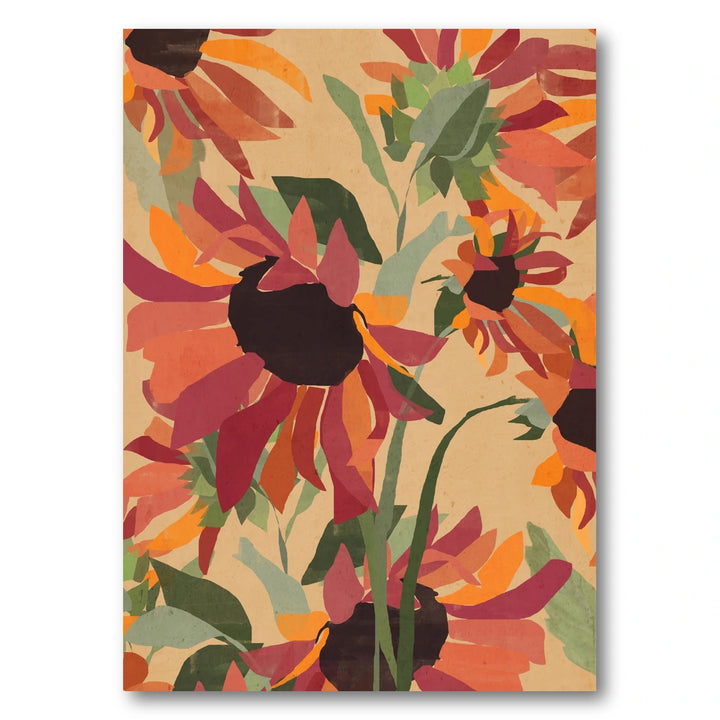 Rustic Autumn Sunflowers Art Print