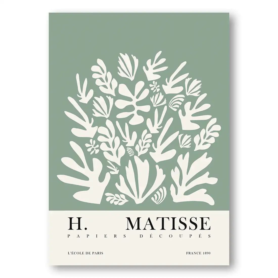 Sage Green Matisse Floral Mid-Century Modern Art Print 2
