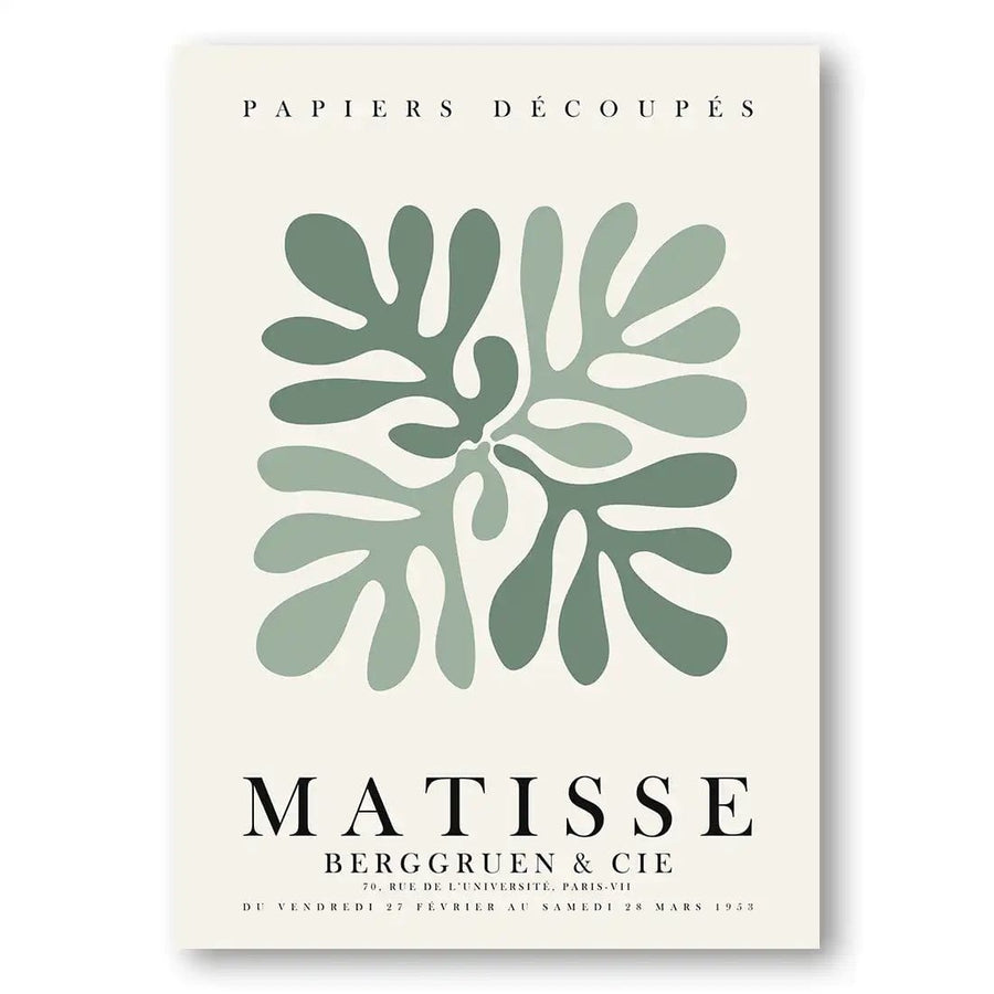 Sage Green Matisse Abstract Botanical Mid-Century Modern Art Print 3