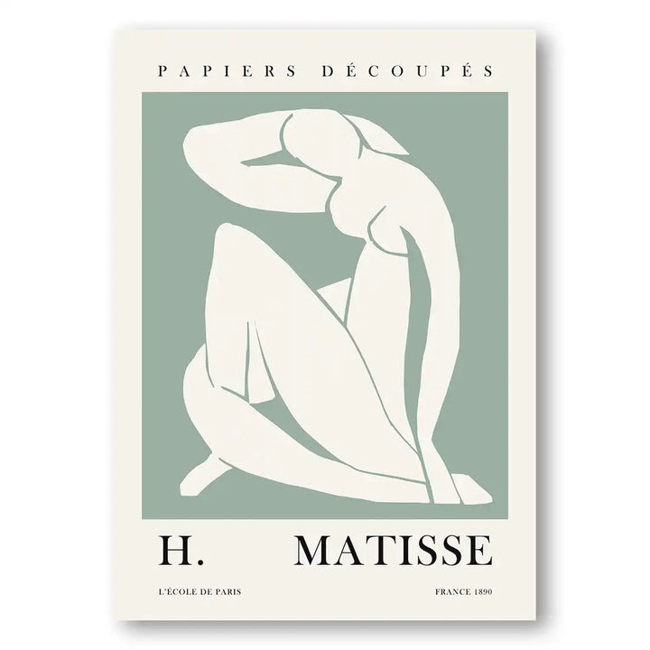 Sage Green Matisse Woman Mid-Century Modern Art Print 1