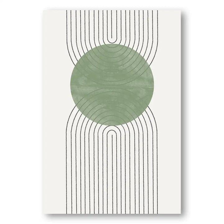 Sage Green & Black Mid-Century Modern Art Print 3