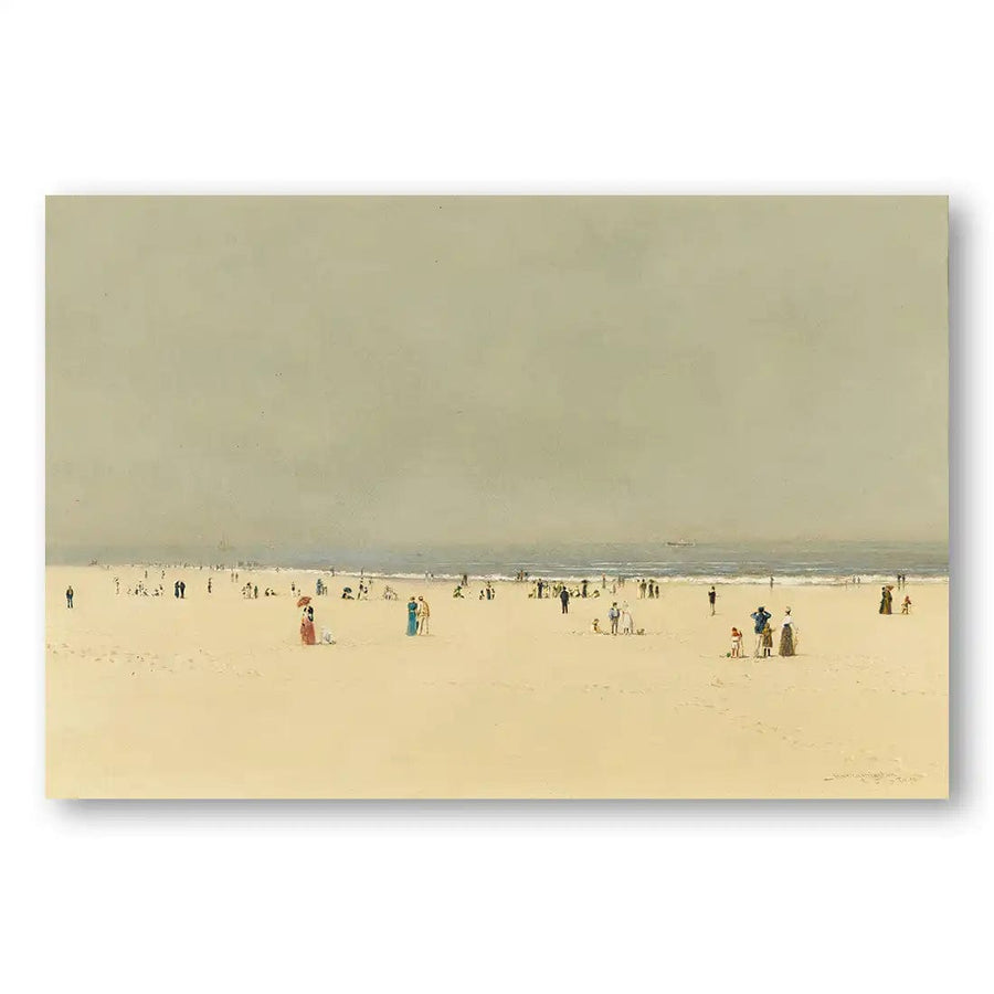 Seaside Serenity Scattered Figures on Pale Sand Art Print