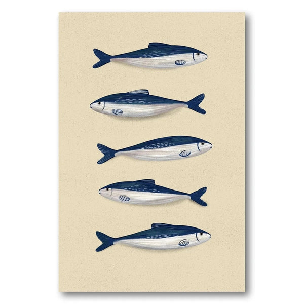 Five Blue Sardines Art Print