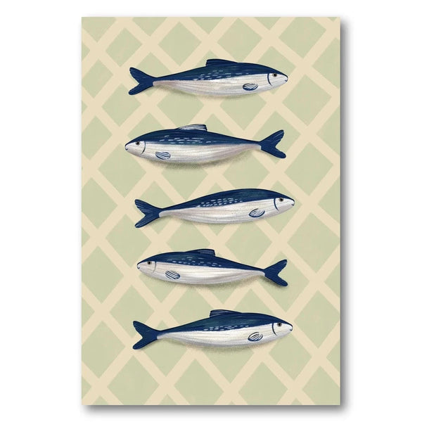 Nautical Blue Sardines Art Print