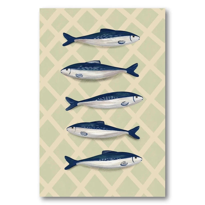 Nautical Blue Sardines Art Print