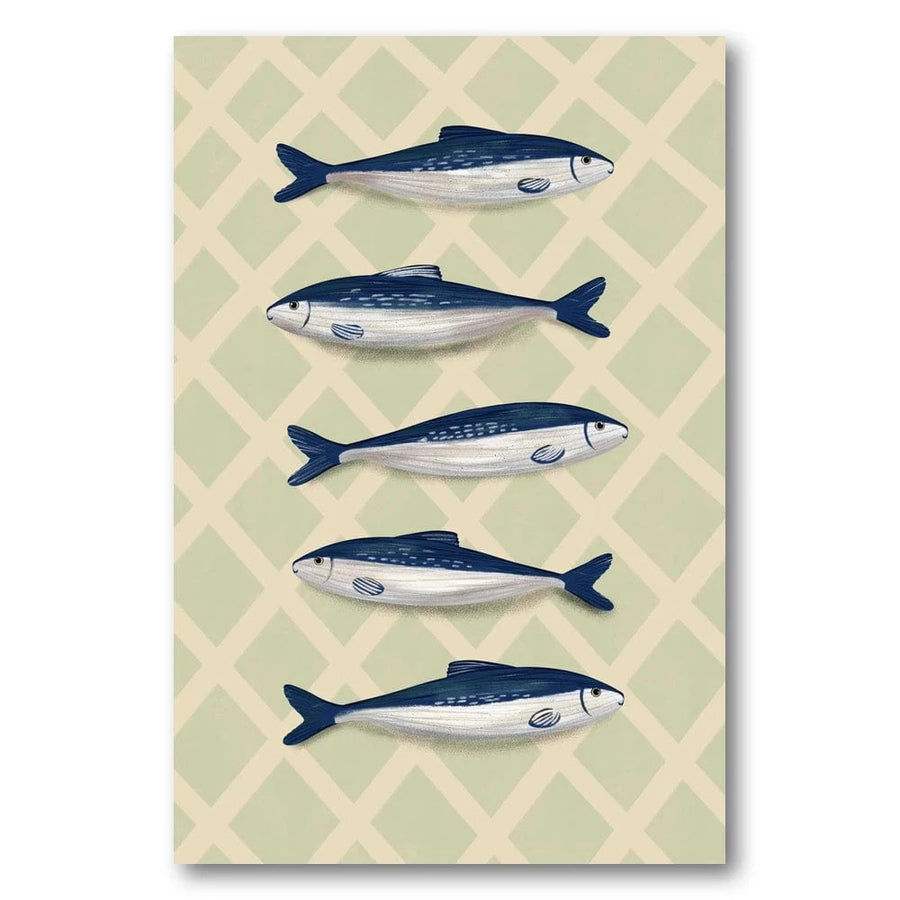 Nautical Blue Sardines Art Print