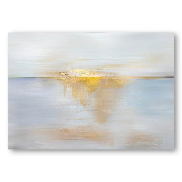 Golden Horizon Golden Light Reflected In Water Art Print