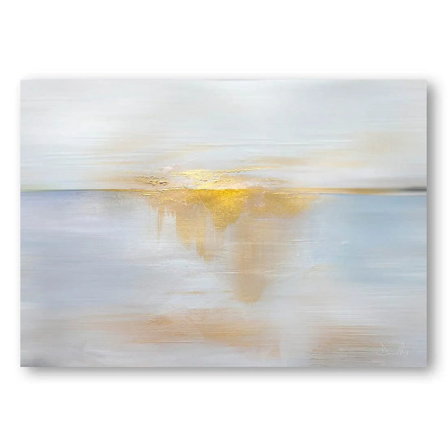 Golden Horizon Golden Light Reflected In Water Art Print