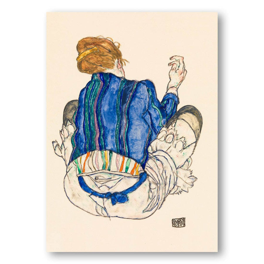 Seated Woman Back View by Egon Schiele Art Print