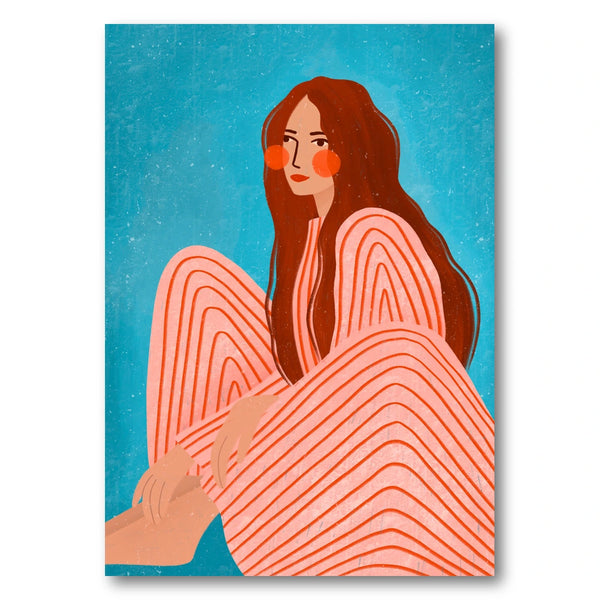 Serene Striped Woman Art Print