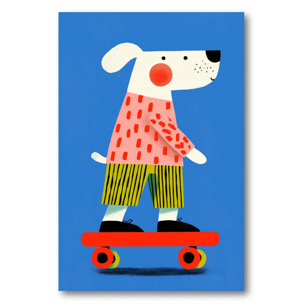 Skating dog Art Print