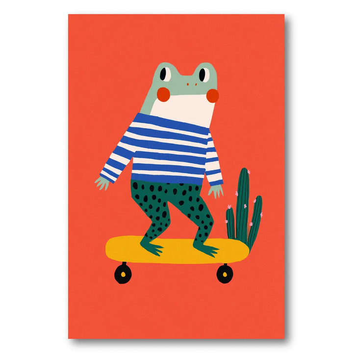 Skating frog Art Print