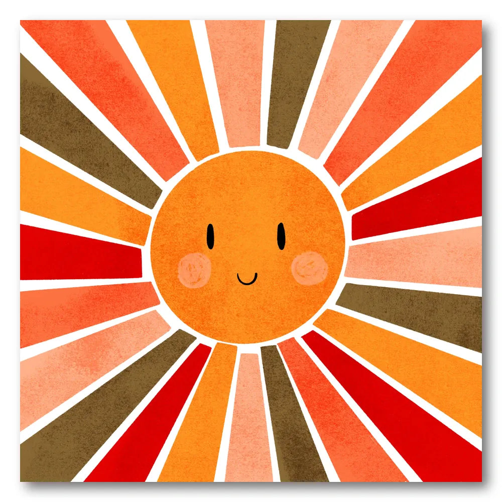 Smiling Retro Sun Art Print