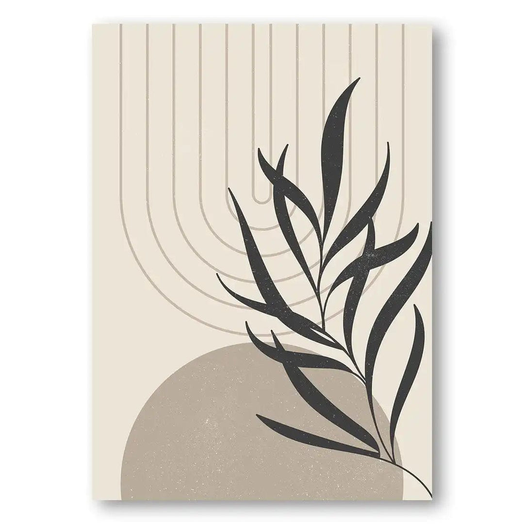 Soft Beige Boho Floral Abstract Art Print 1