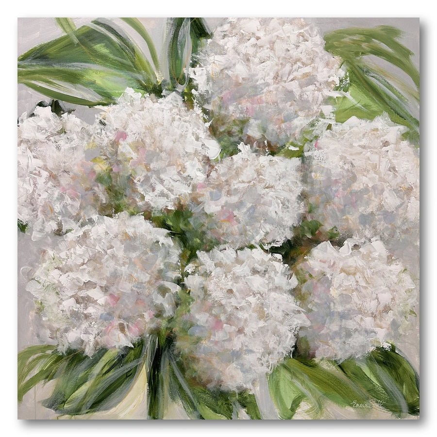 Soft White Hydrangeas Art Print