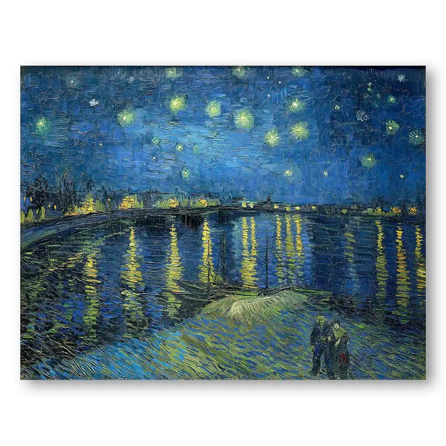Starry Night Over The Rhone Van Gogh Luminous Stars Above River Reflections Art Print
