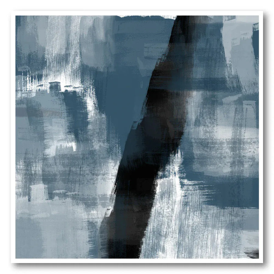 Abstract Blue Strokes Art Print