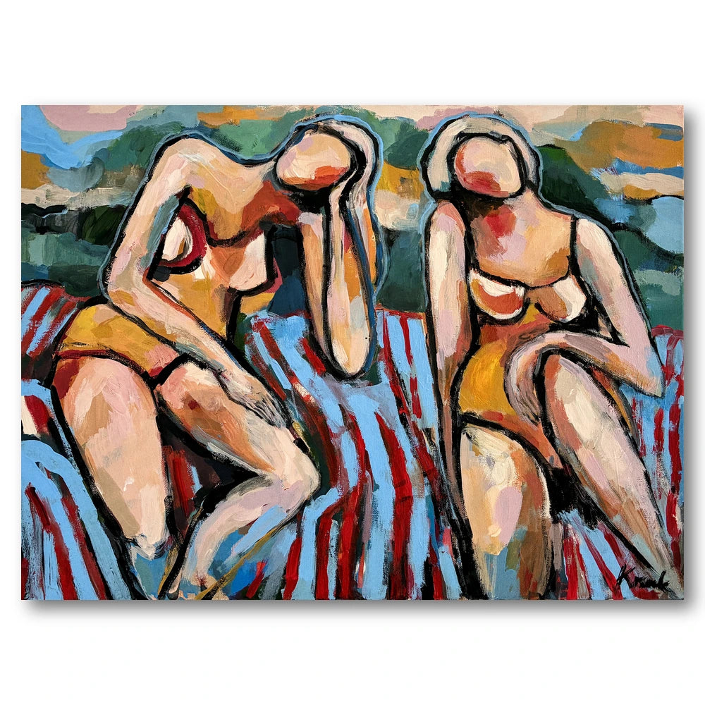Summer Beach Lounging Art Print