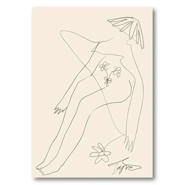 Minimalist Floral Woman Art Print