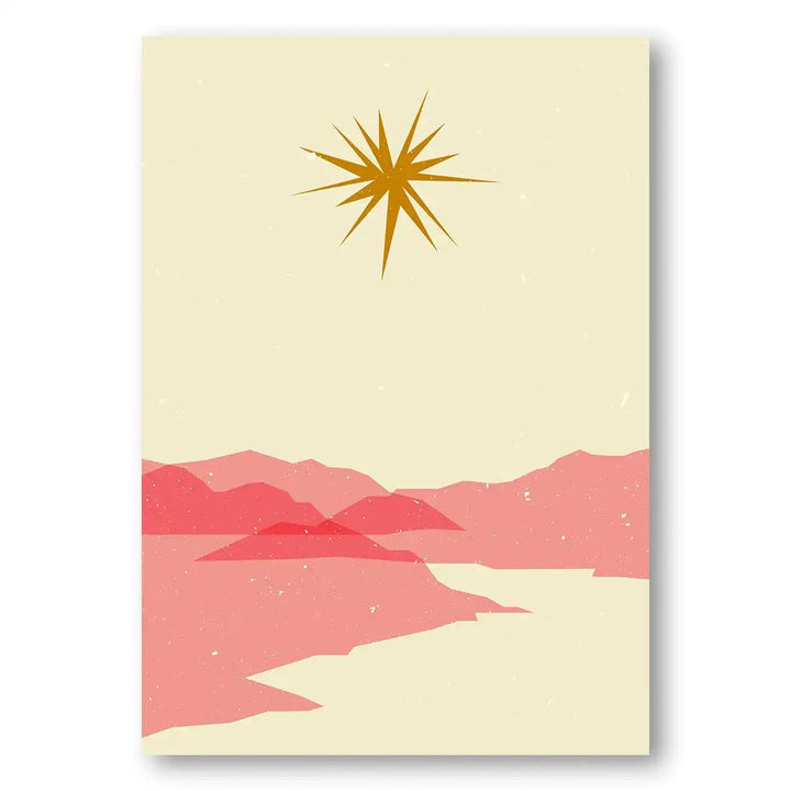 Sunny Boho Landscape in Blush Pink & Terracotta Art Print