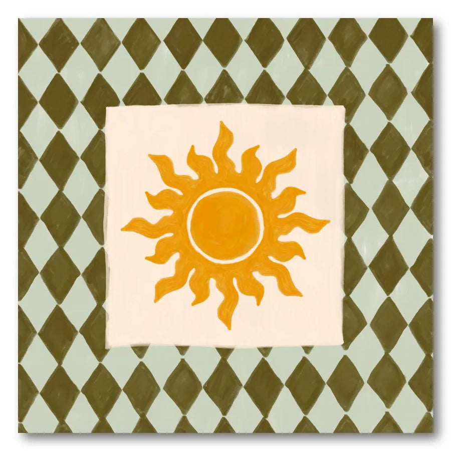 Sunny Diamond Pattern Art Print