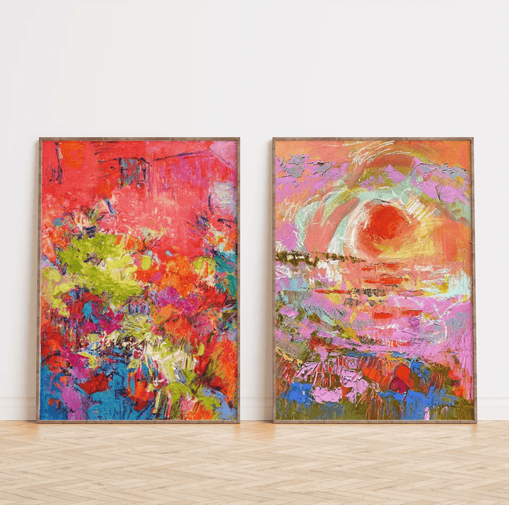 "Vibrant Horizons" - Abstract Expressionist Art Set