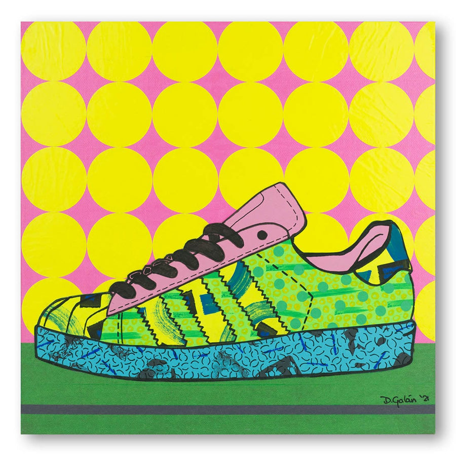 Superstar Sneaker in Green, Pink & Blue -  Art Print