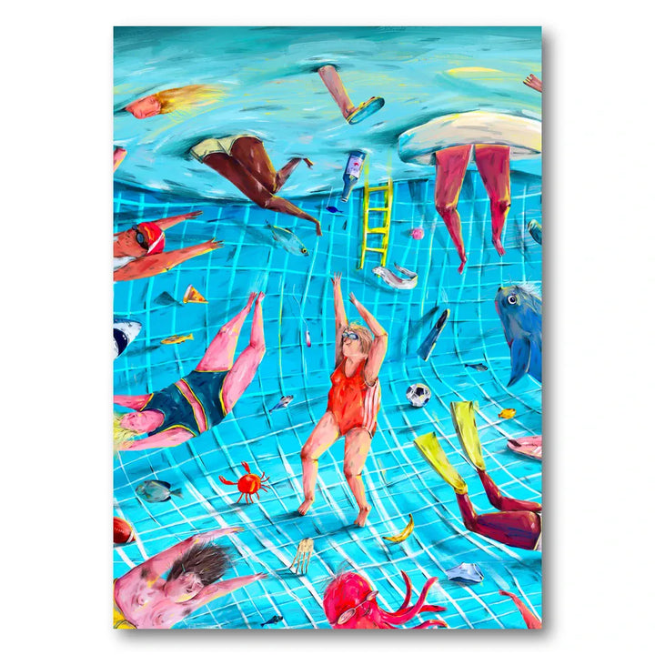 Surreal Pool Fun Art Print