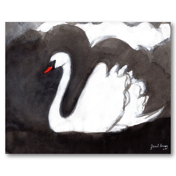 Swan On Stormy Lake II Art Print
