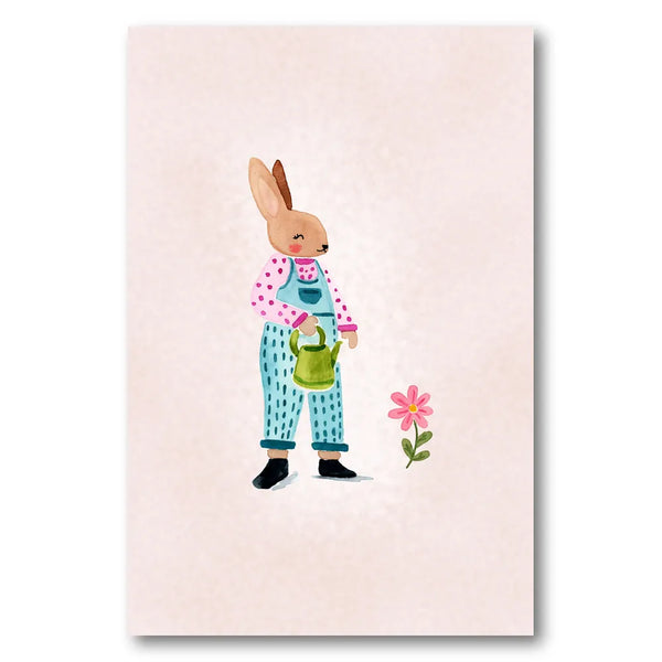 Sweet Bunny Gardener Art Print