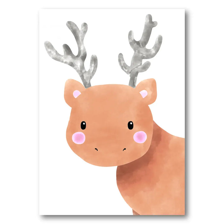 Sweet Watercolor Deer Art Print