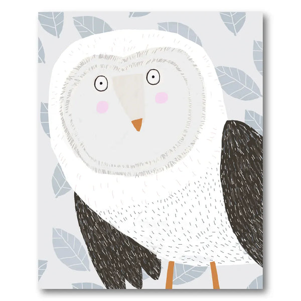Sweet White Owl Art Print